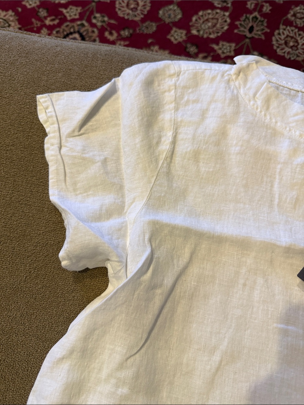 New Flax Size Large 100% Linen Short Sleeve Dress With Pockets (TD) - Picture 2 of 6